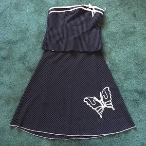 HeartSoul Strapless Dress with White Butterfly Design